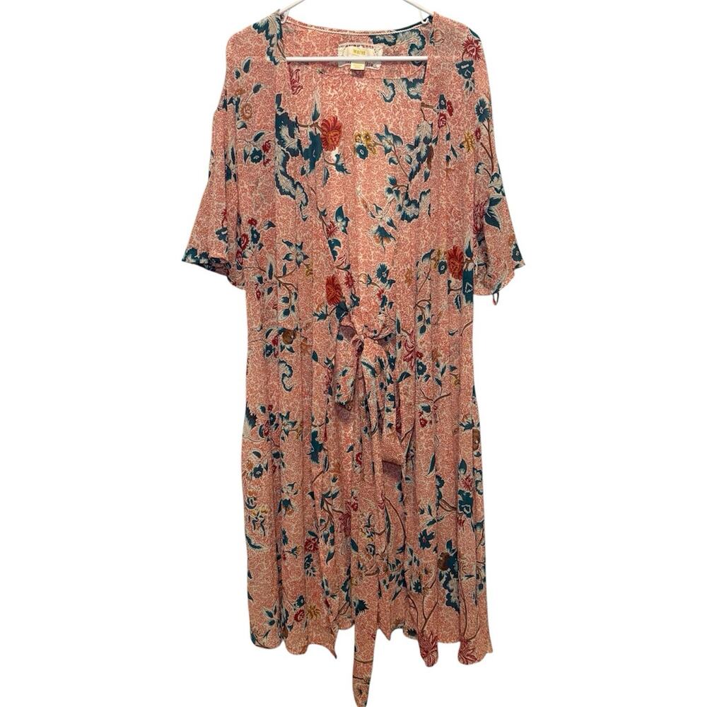Maeve Anthropologie Kimono Duster Womens Medium Boho Floral Cottagecore Festival